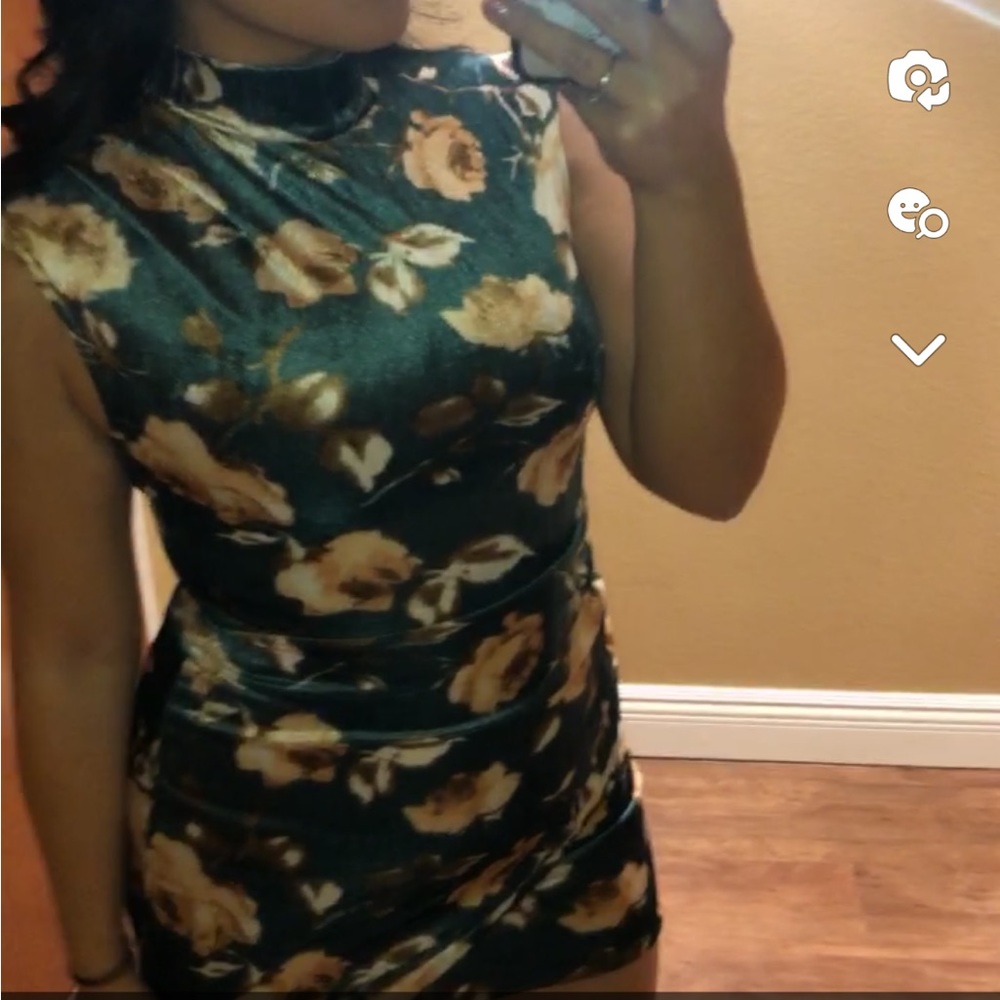 Green velvet dress